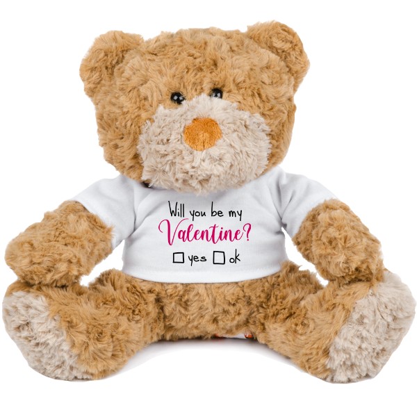 Medvídek Teddy s potiskem Be my Valentine