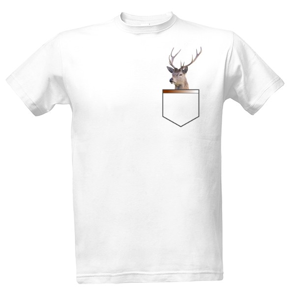 Tričko s potiskem Jelen v kapse