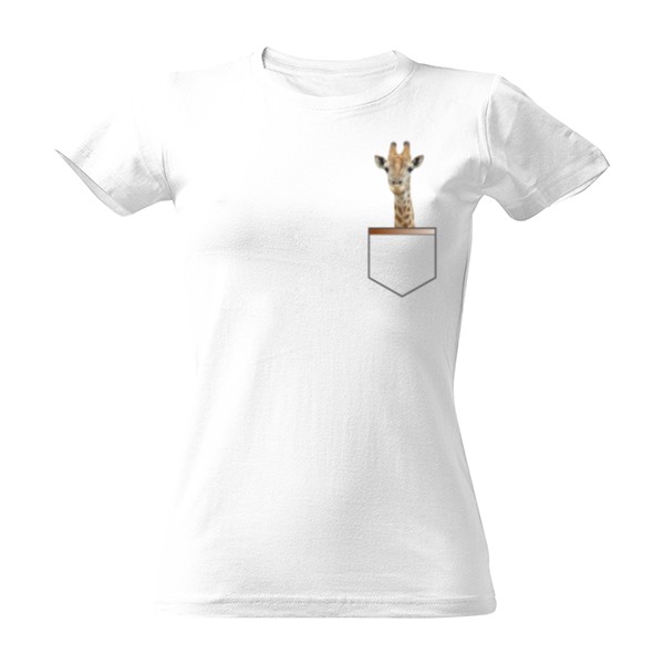 Tričko s potiskem Žirafa v kapse